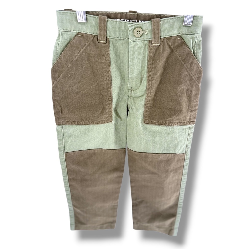 Crewcuts J.Crew Kids Green Brown Colorblock Outdoors Utility Pants Size 6